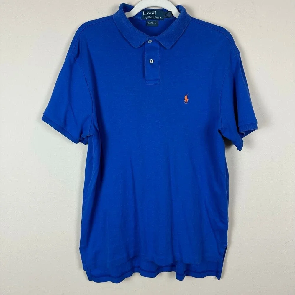 Polo Ralph Lauren Mens Custom Fit Polo Shirt Size L Preppy Pony Dark Academia